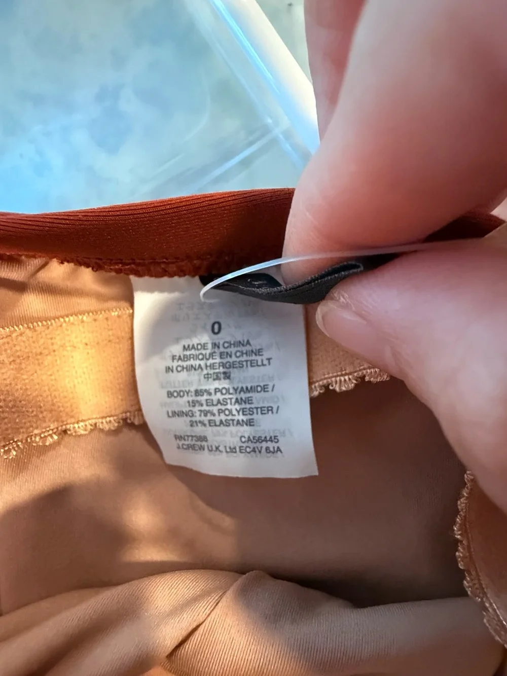 J. Crew Rust Tie-Shoulder One-Piece Swimsuit